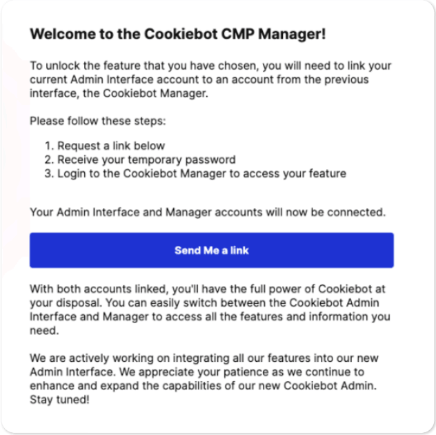 Request your temporary password