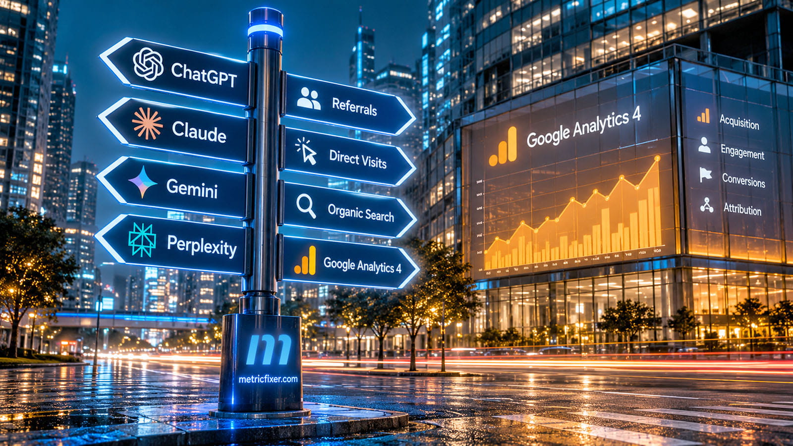 A practical 2026 guide to measuring ChatGPT, Gemini, Claude, Copilot, and Perplexity visits without confusing missing referrers, paid traffic, or crawlers.