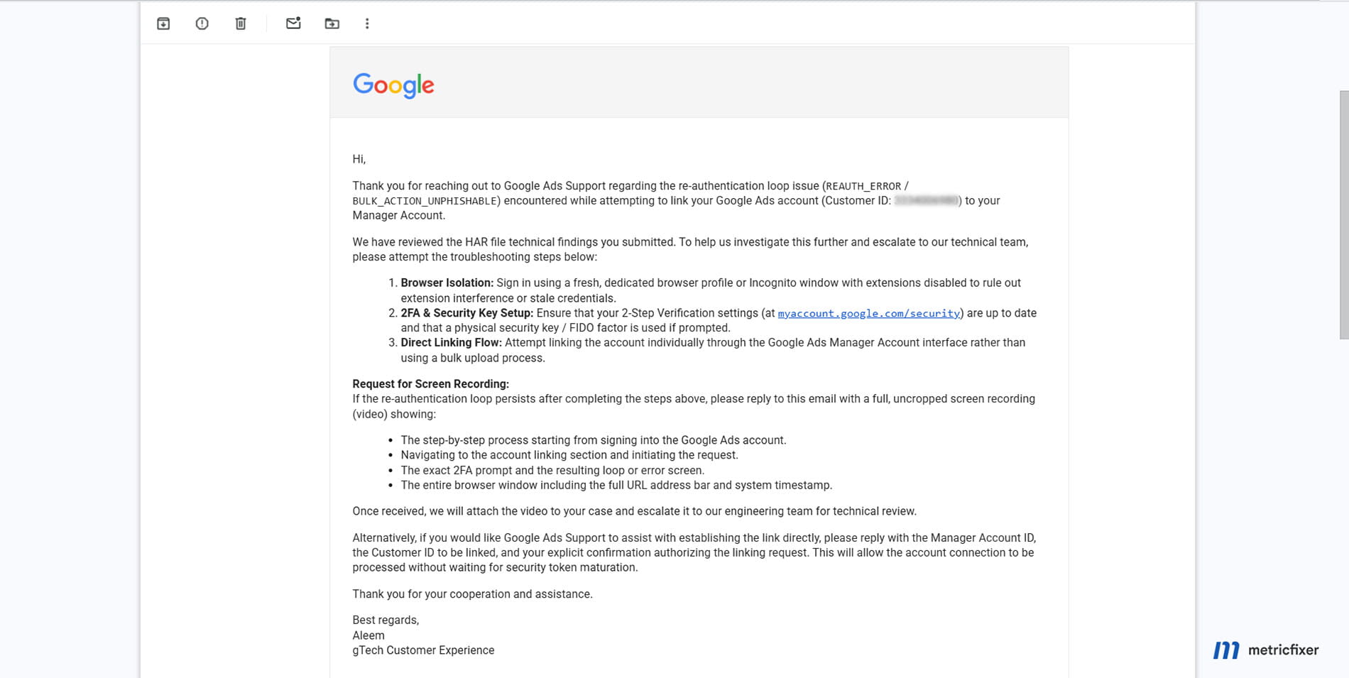 Next support email